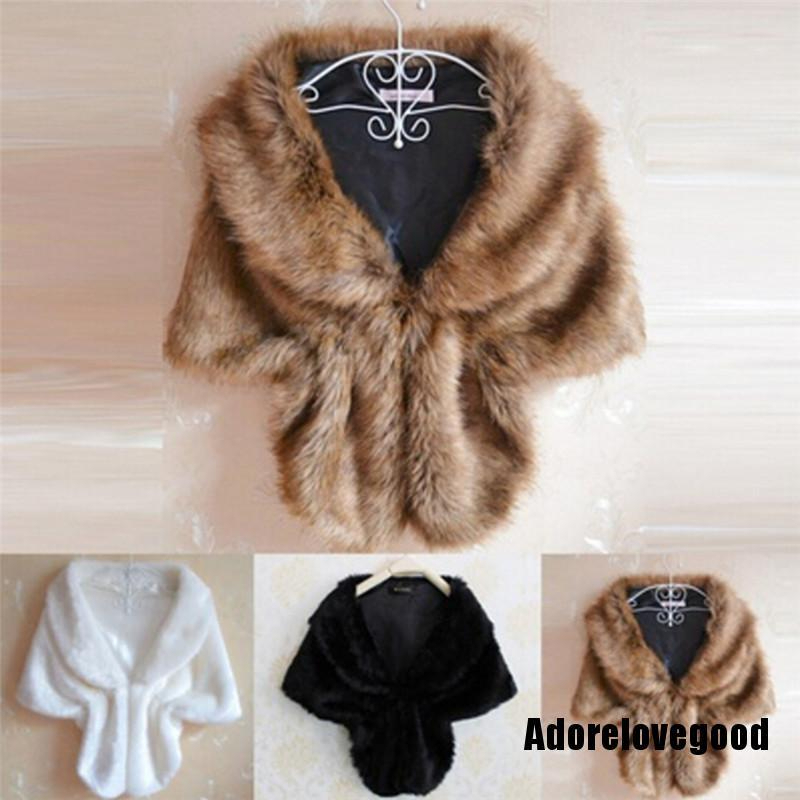 Adbr Hot New Women Plush Faux Fur De Noiva Casaco De Casamento Capa Bolero Shawl
