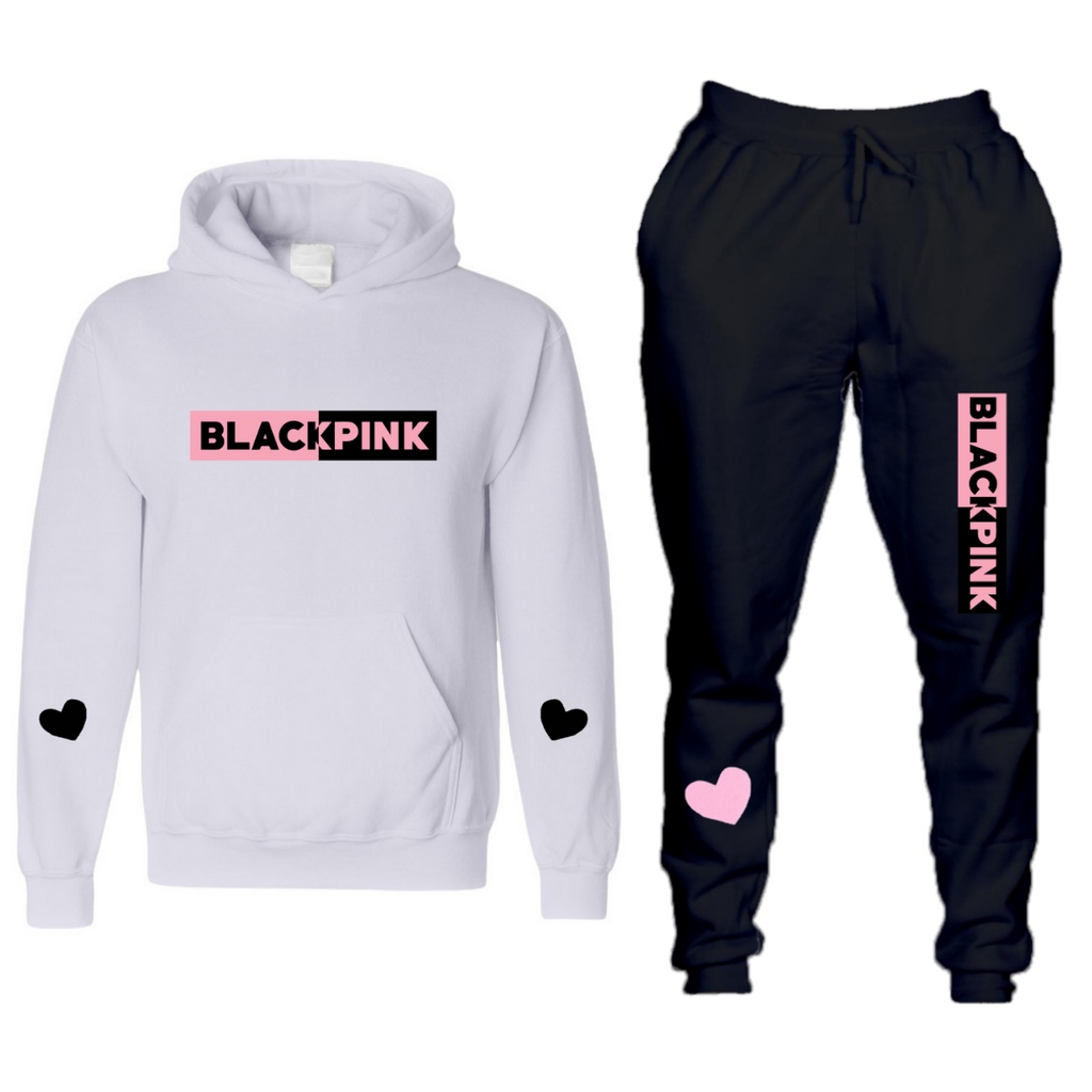 Conjunto Moletom Blusa + Calça BLACKPINK Adolescente e Adulto do PP ao GG Moletom BLACKPINK Feminino
