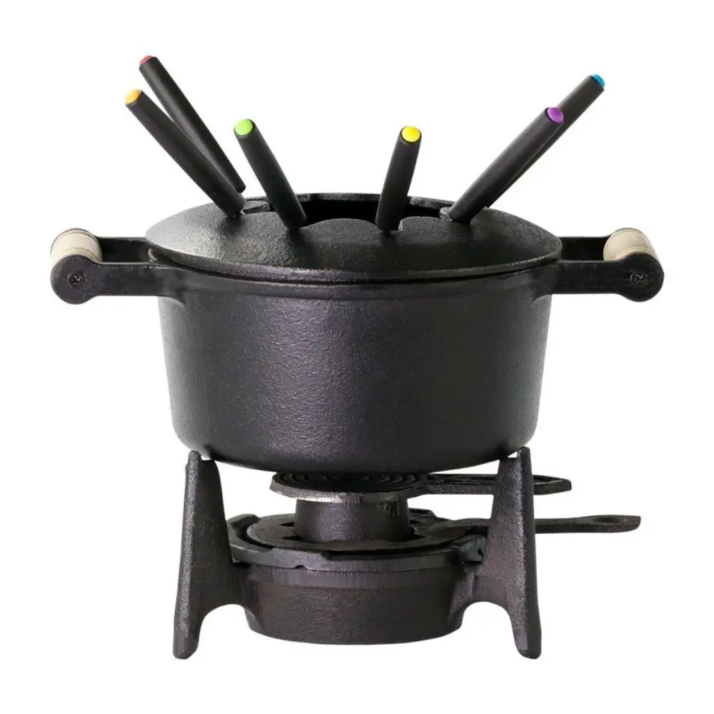 Fondue Completo A Álcool Em Ferro Fundido 18Cm Santana