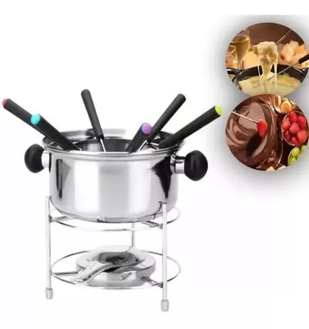 Kit Conjunto para Fondue em Aço inox 11 Peças - SHOP ALTERNATIVO