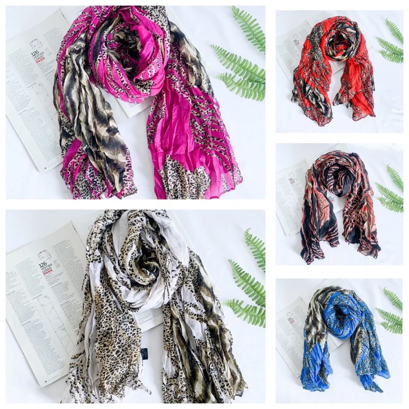 Lenço Longo Echarpe Sofia Feminino Cachecol Tipo Pashmina Estampado Outono Inverno
