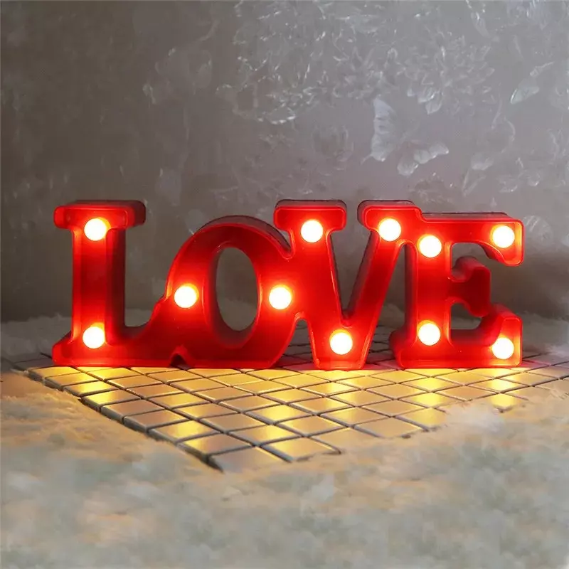 Luminária LOVE Abajur LED 10x30cm Decoração dia dos Namorados Casamento