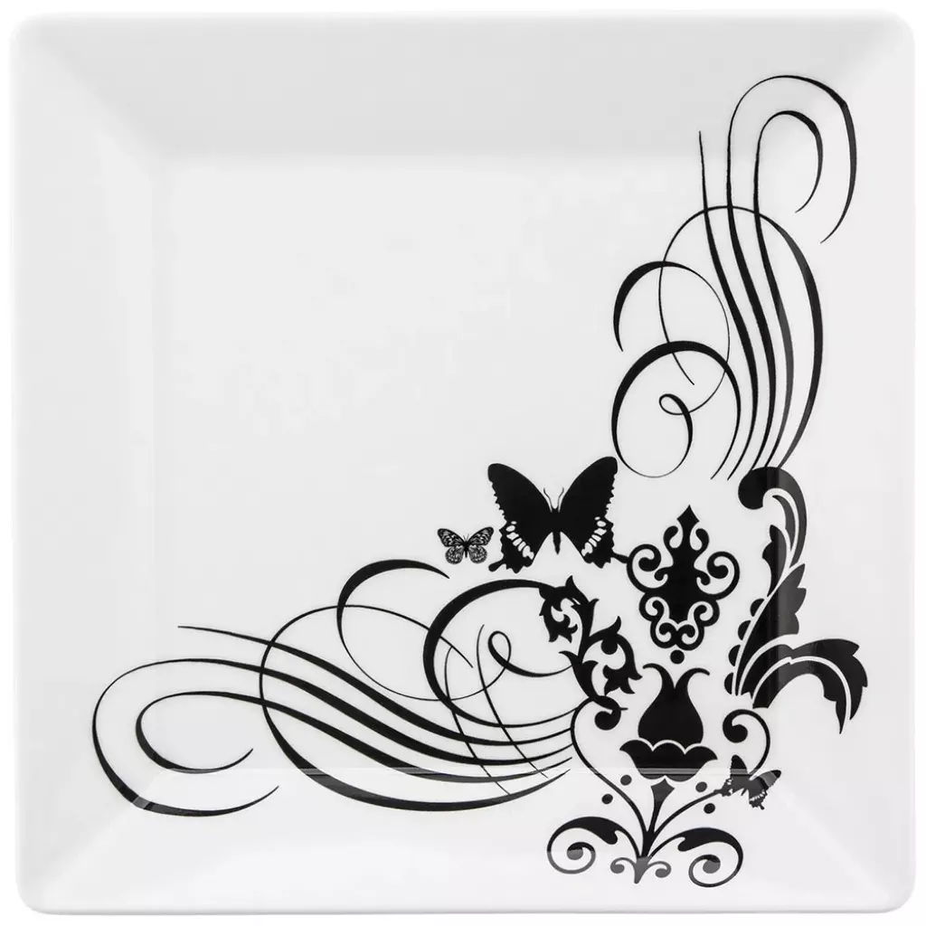 Prato Raso Quadrado Quartier Tattoo 26,5cm Oxford Porcelanas Unitário