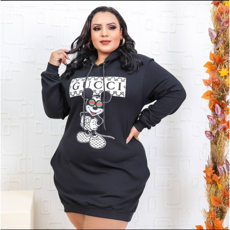 Vestido/Blusão Moletom Plus size / Vestido com Capuz
