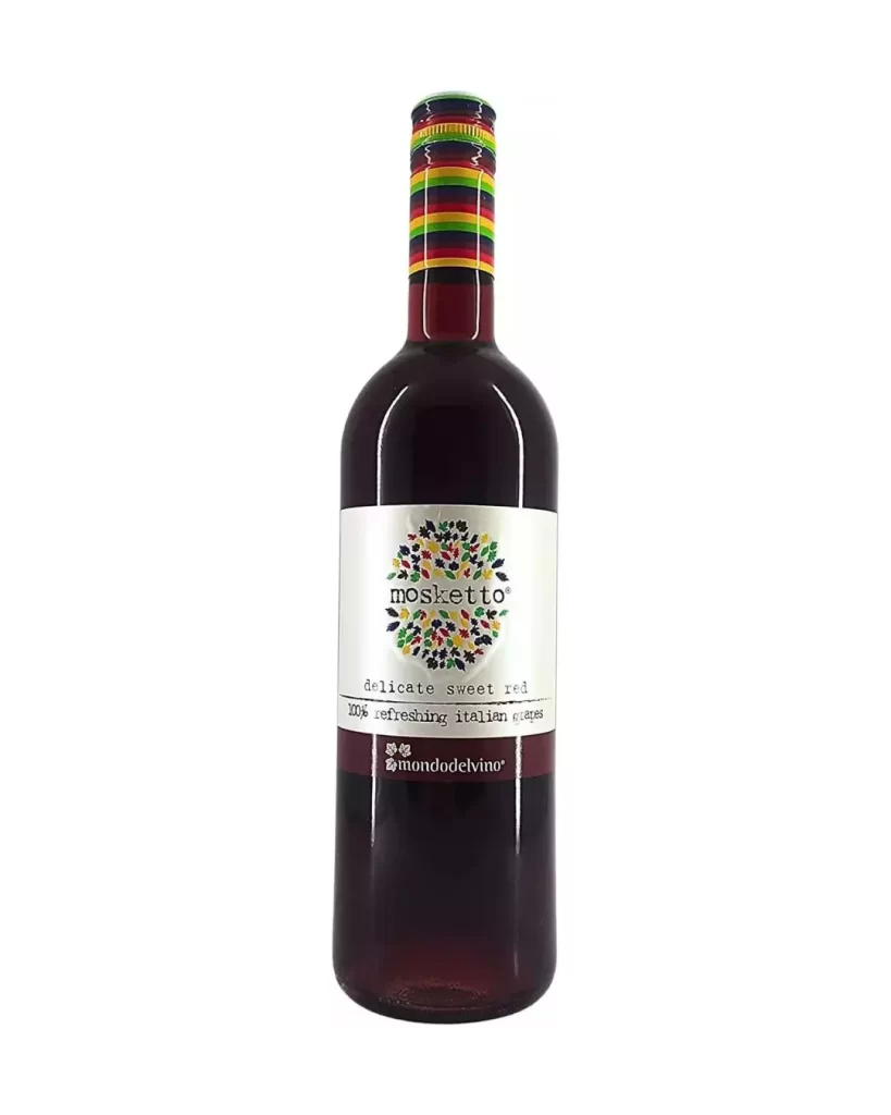 Vinho Frisante Italiano Mosketto Tinto - Uvas Moscato e Brachetto - Região Piemonte - 750 ml