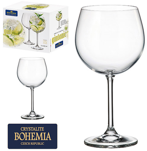 Conjunto de Taças Gin Tônica Drink Em Cristal Titanium 600ml 2pcs Bohemia