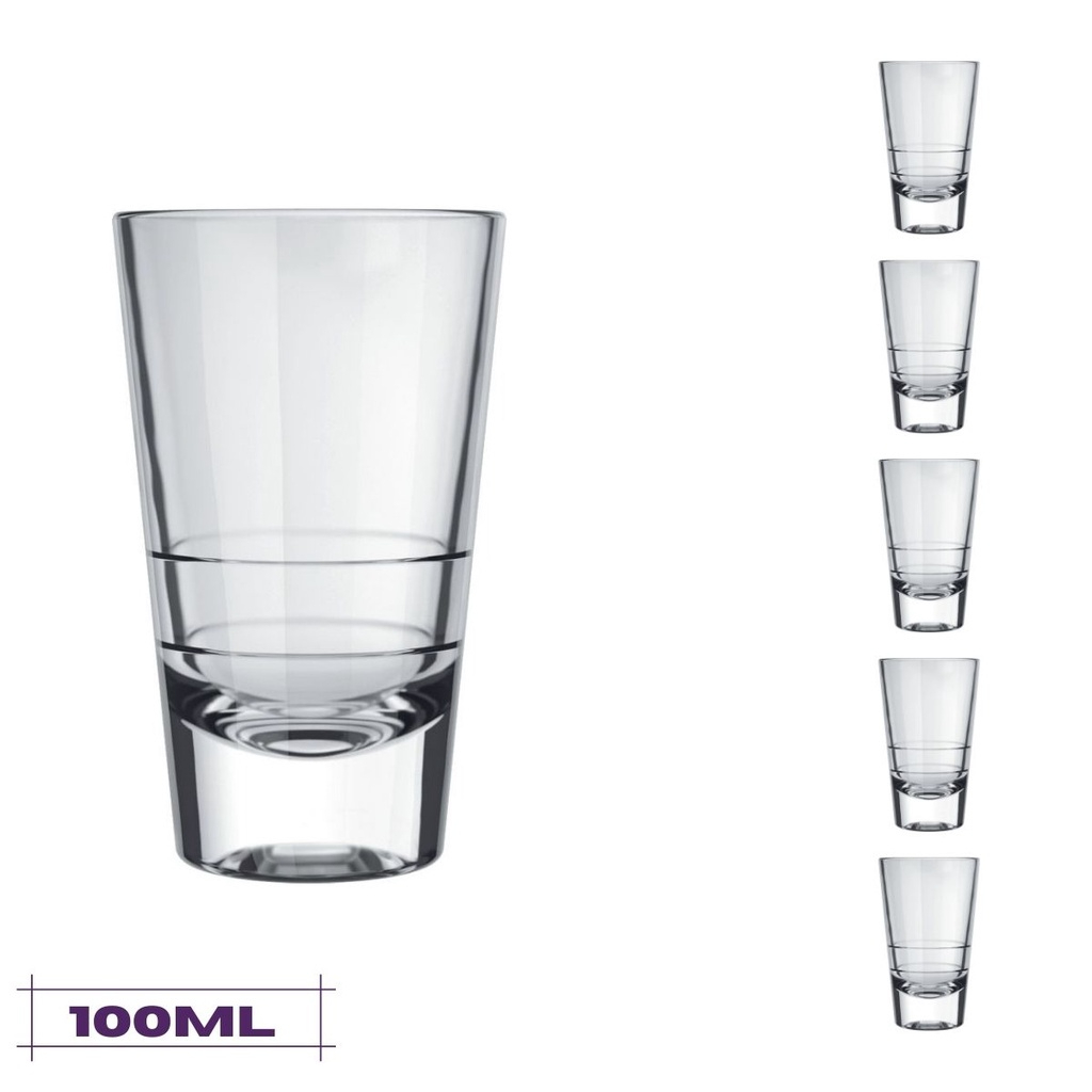 Jogo 6 Copos de Shot 100ml Caninha Dose Tequila Whisky