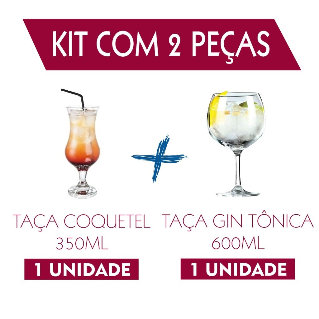 KIT 1 TAÇA GIN 620ML E 1 TAÇA COQUETEL conjunto( DISTRIBUIDOR SANTA MARINA ) ENVIO IMEDAITO