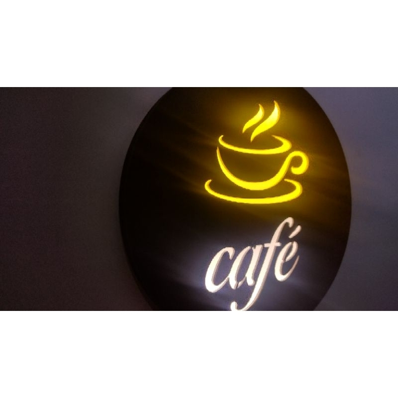 Luminoso Cantinho Do Café em led mdf