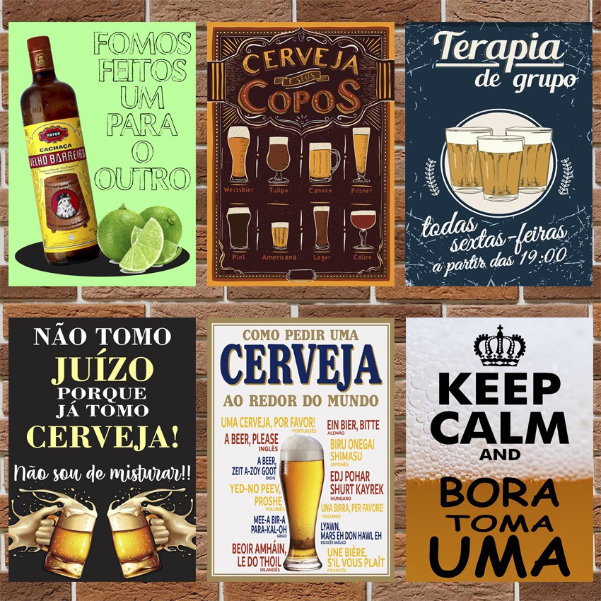 Placa Decorativa Frases Cerveja Bebidas Bar e Buteco - Quadro Parede & Decoração