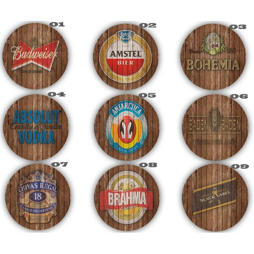 Placas Decorativas Redondas Barril Bar Cerveja Whisky 24 Cm