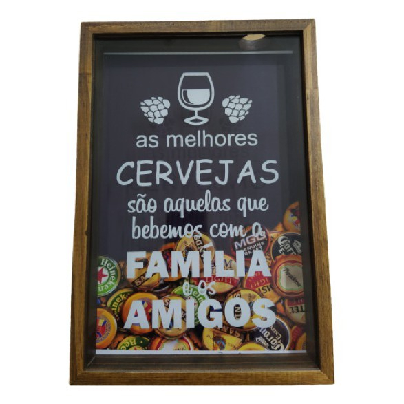 Quadro Porta Tampinhas Decorativo Cerveja