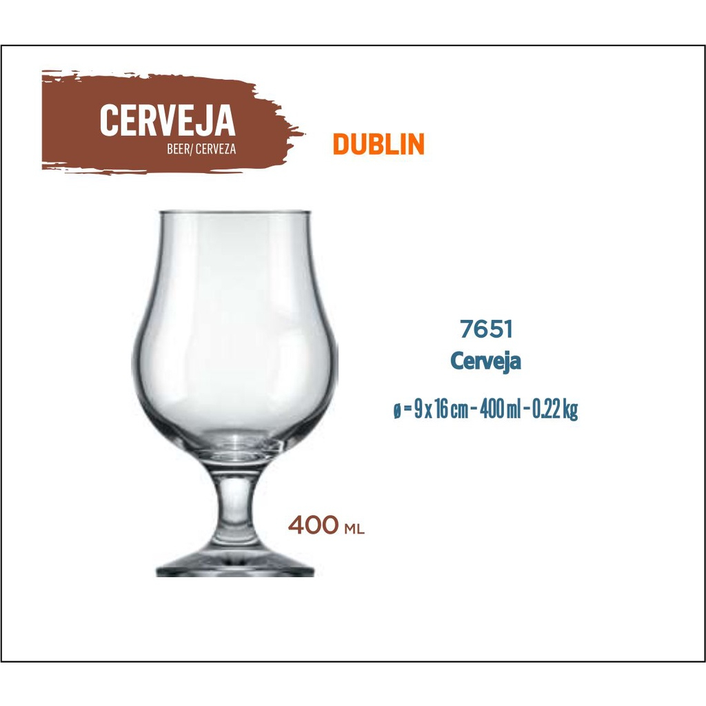 Taça Cerveja Dublin 400ml-artesanal-pilsen-premium-ipa