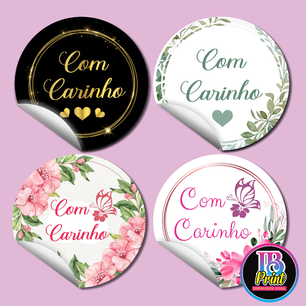 Adesivos Etiquetas Com Carinho Vários Modelos