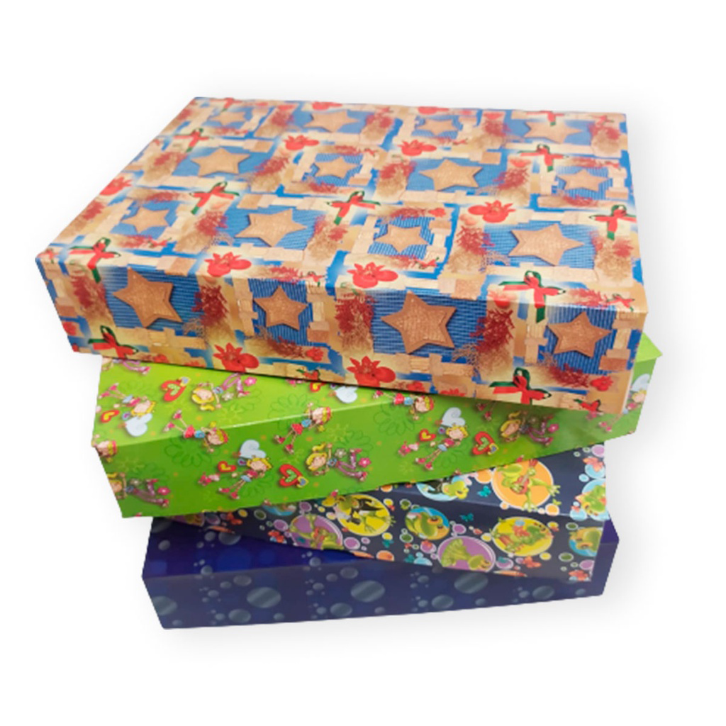 Caixa Papel de Presente Estampas 39x29x8cm Elegante Infantil Natal