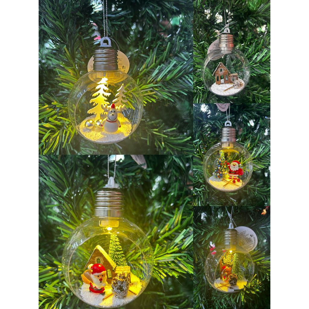 Enfeite Bola de Natal Decorativa com Led e Enfeites