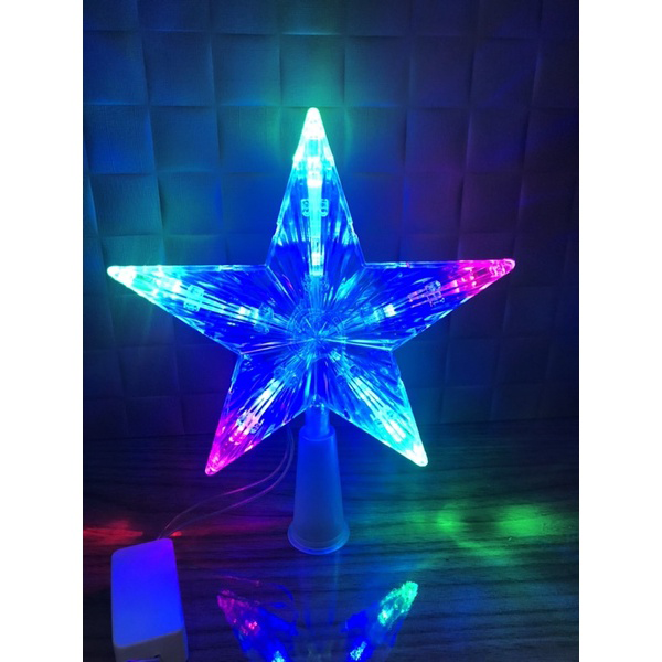 Estrela Ponteira 10 Led 14,5cm Enfeite Árvore Natal Bivolt